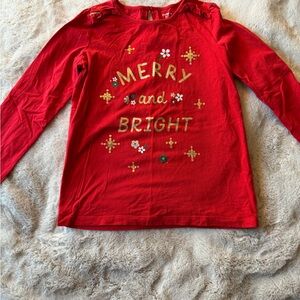 Carter's Red Long Sleeve Tee with Festive Design